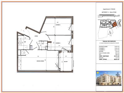 For sale Beziers 3 rooms 62 m2 Herault (34500) photo 2