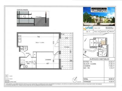 For rent Villeneuve-les-avignon 2 rooms 42 m2 Gard (30400) photo 1