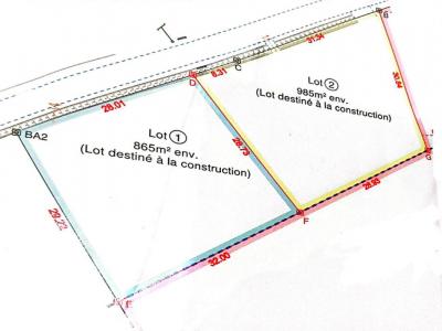 Acheter Terrain 985 m2 Mecringes