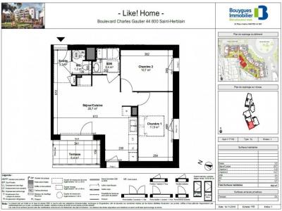Annonce Location 3 pices Appartement Saint-herblain 44