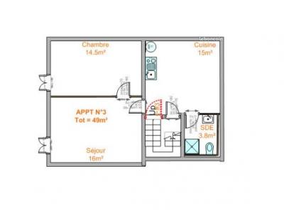For rent Libourne 2 rooms 49 m2 Gironde (33500) photo 2