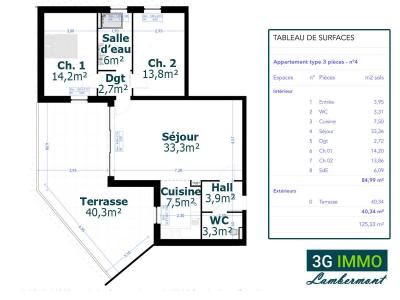 Acheter Appartement 84 m2 Villers-la-montagne