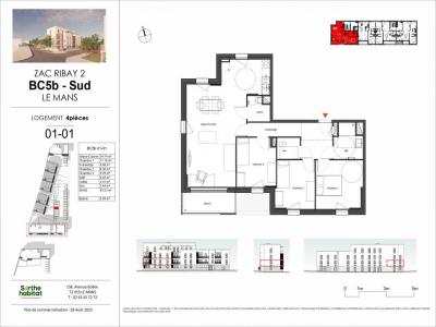Annonce Vente 4 pices Appartement Mans 72