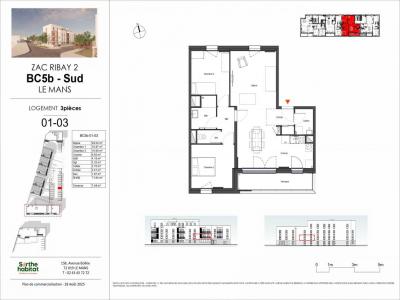 Annonce Vente 3 pices Appartement Mans 72