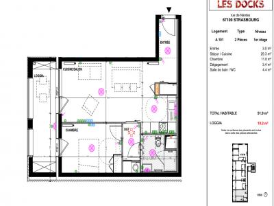 For rent Strasbourg 2 rooms 52 m2 Bas rhin (67100) photo 0