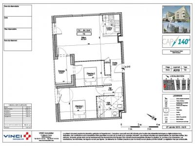For rent Bordeaux 3 rooms 64 m2 Gironde (33300) photo 1