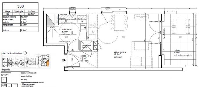 For rent Strasbourg 1 room 27 m2 Bas rhin (67100) photo 1