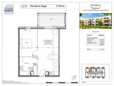 For rent Heillecourt 2 rooms 40 m2 Meurthe et moselle (54180) photo 3