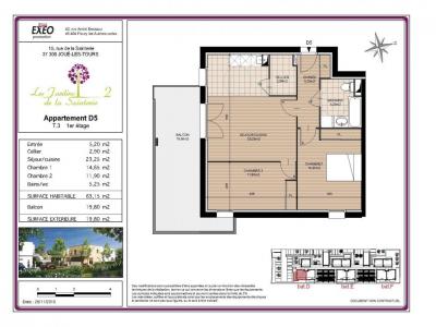 For rent Joue-les-tours 3 rooms 63 m2 Indre et loire (37300) photo 1