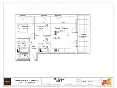 For rent Drusenheim 3 rooms 65 m2 Bas rhin (67410) photo 1