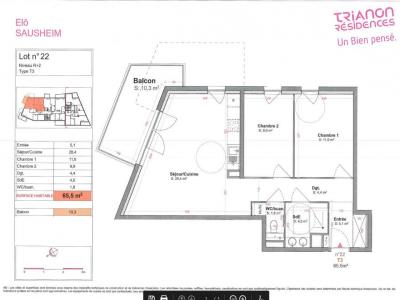 Annonce Location 3 pices Appartement Sausheim 68