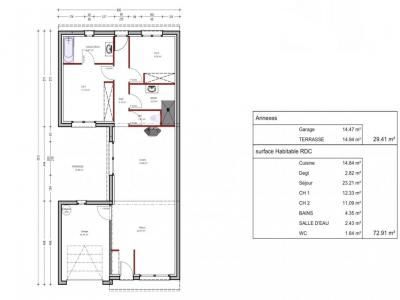 For sale Thuir 3 rooms 72 m2 Pyrenees orientales (66300) photo 3