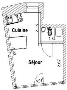 For rent Nantes 1 room 19 m2 Loire atlantique (44000) photo 4