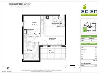 For rent Wattwiller 3 rooms 57 m2 Haut rhin (68700) photo 1