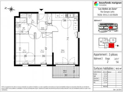 For rent Deville-les-rouen 3 rooms 64 m2 Seine maritime (76250) photo 3