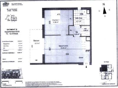 For rent Tours 2 rooms 44 m2 Indre et loire (37100) photo 2