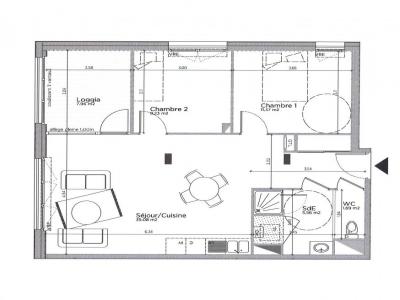 For rent Carquefou 3 rooms 62 m2 Loire atlantique (44470) photo 2