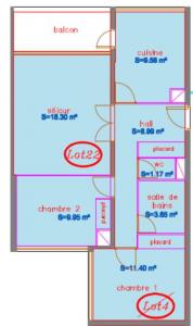 Annonce Vente 3 pices Appartement Bron 69