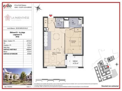 For rent Barjouville 2 rooms 42 m2 Eure et loir (28630) photo 1