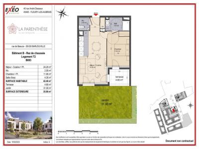 For rent Barjouville 2 rooms 42 m2 Eure et loir (28630) photo 1