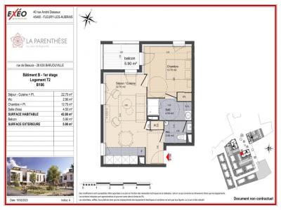 For rent Barjouville 2 rooms 42 m2 Eure et loir (28630) photo 1