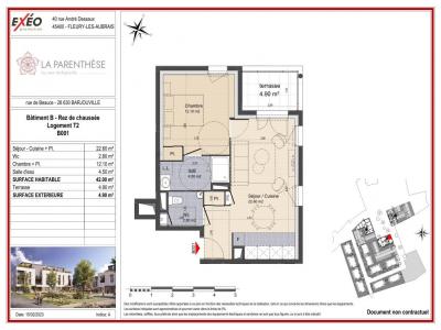 For rent Barjouville 2 rooms 42 m2 Eure et loir (28630) photo 1