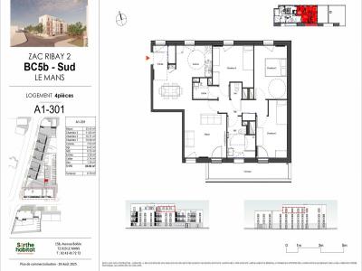 Annonce Vente 4 pices Appartement Mans 72