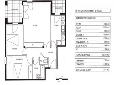 Louer Appartement 68 m2 Cugnaux