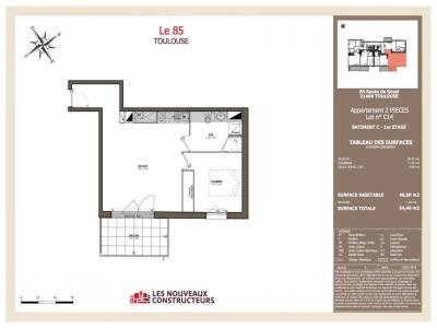 For rent Toulouse 2 rooms 46 m2 Haute garonne (31400) photo 3