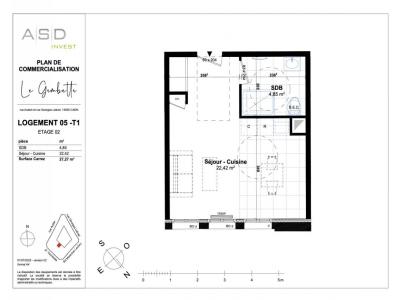 For sale Caen 1 room 27 m2 Calvados (14000) photo 2