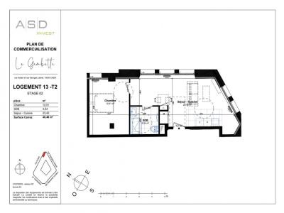 For sale Caen 2 rooms 40 m2 Calvados (14000) photo 3