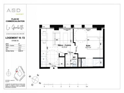 For sale Caen 2 rooms 30 m2 Calvados (14000) photo 4