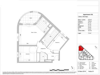 For rent Mantes-la-jolie 3 rooms 62 m2 Yvelines (78200) photo 3