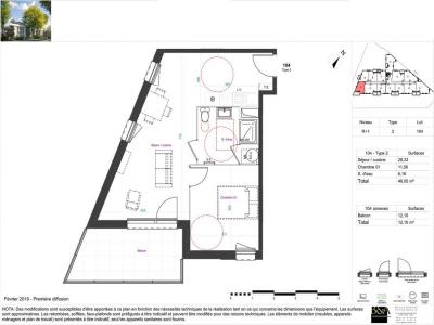 For rent Tours 2 rooms 46 m2 Indre et loire (37100) photo 1