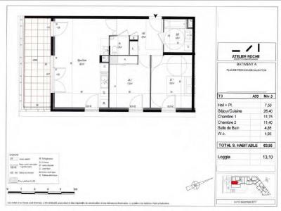 For rent Bron 3 rooms 63 m2 Rhone (69500) photo 3