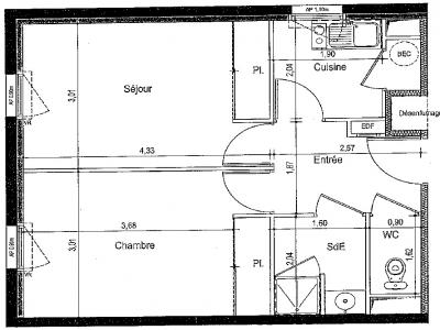 For rent Nantes 2 rooms 39 m2 Loire atlantique (44300) photo 4