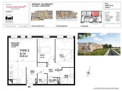 For rent Gravelines 3 rooms 63 m2 Nord (59820) photo 0