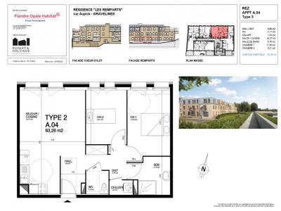 For rent Gravelines 3 rooms 63 m2 Nord (59820) photo 0