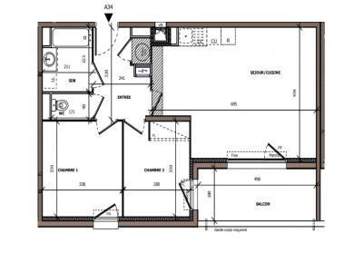 For sale Beziers 3 rooms 61 m2 Herault (34500) photo 1