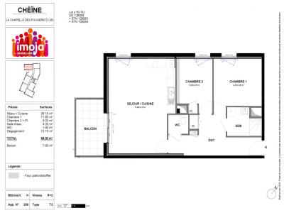 Annonce Location 3 pices Appartement Chapelle-des-fougeretz 35