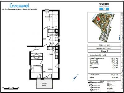 Annonce Location 3 pices Appartement Biscarrosse 40