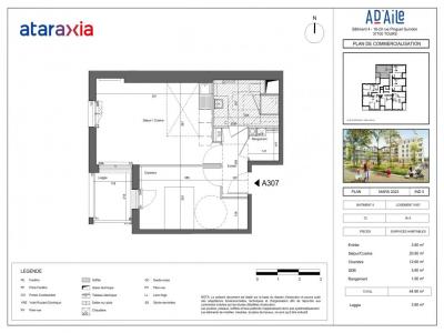 Louer Appartement 44 m2 Tours