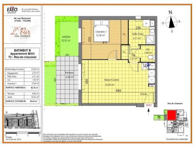 Louer Appartement 44 m2 Tours