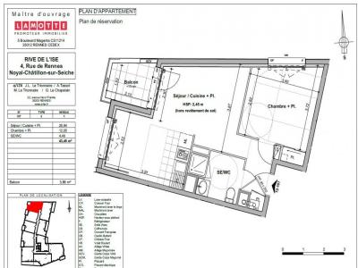 For rent Noyal-chatillon-sur-seiche 2 rooms 43 m2 Ille et vilaine (35230) photo 3