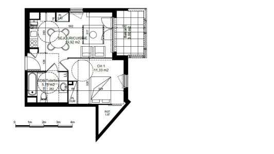 Annonce Location 2 pices Appartement Saint-priest 69
