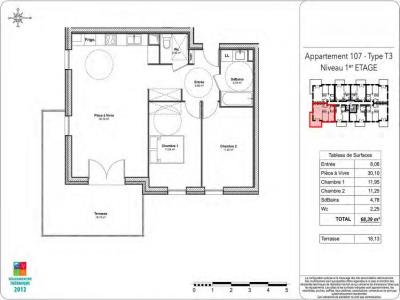 Louer Appartement 68 m2 Talange