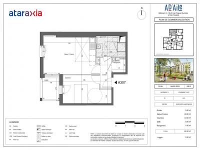 Louer Appartement 44 m2 Tours