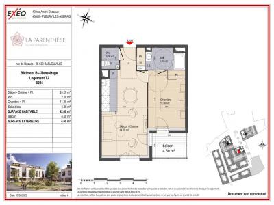 For rent Barjouville 2 rooms 42 m2 Eure et loir (28630) photo 1