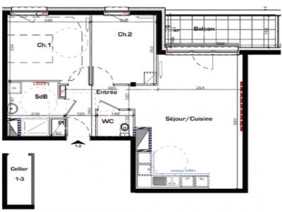 For rent Hagondange 3 rooms 60 m2 Moselle (57300) photo 1