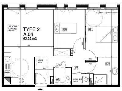 Louer Appartement 65 m2 Gravelines